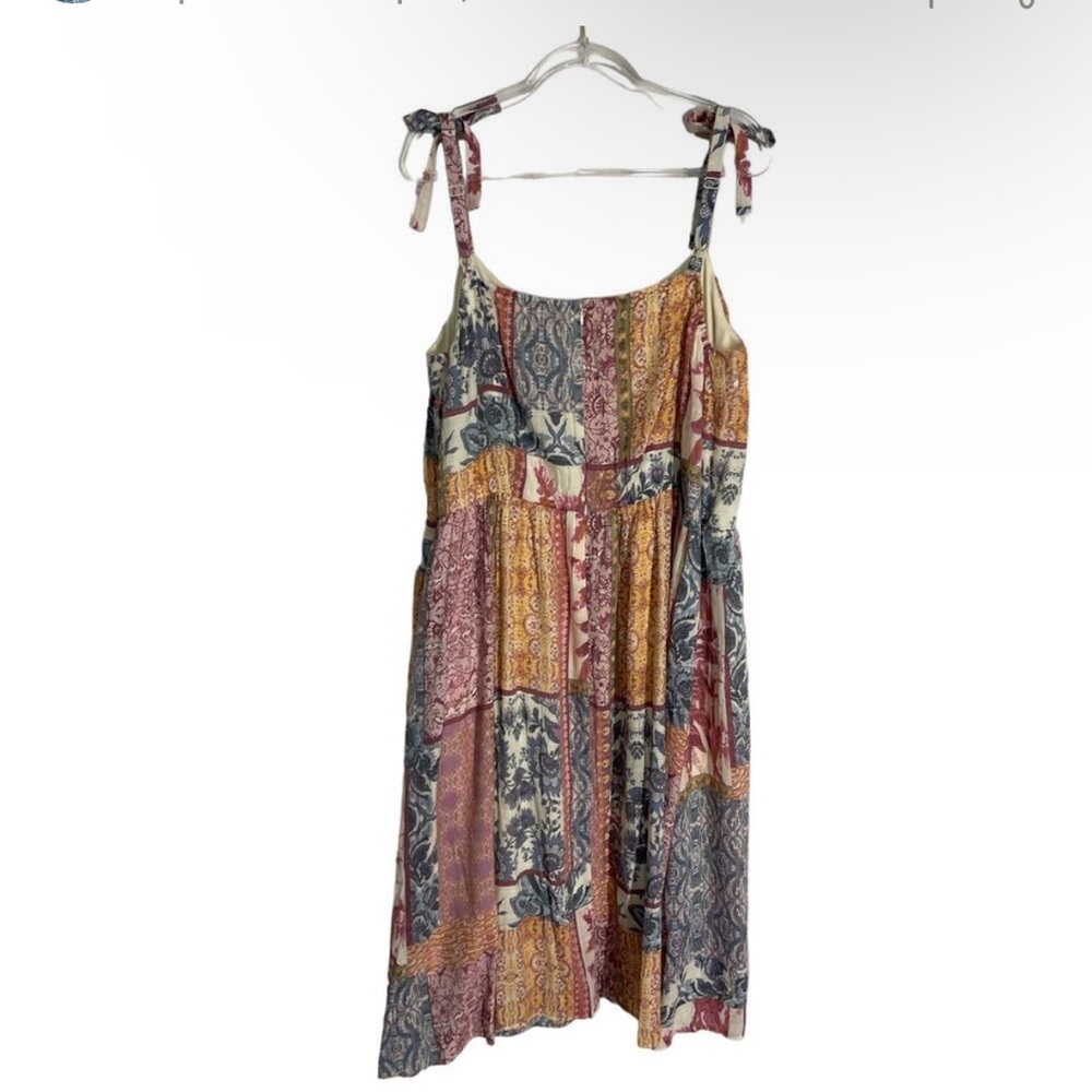 Boho-Chic patchwork Print Dress - Picture 4 of 6